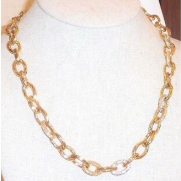 :: Stella & Dot | GOLD Christina Pavé Chunky Link Layering Necklace - Picture 2 of 8